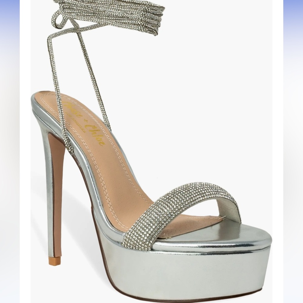Women’s Silver Rhinestone Stilettos